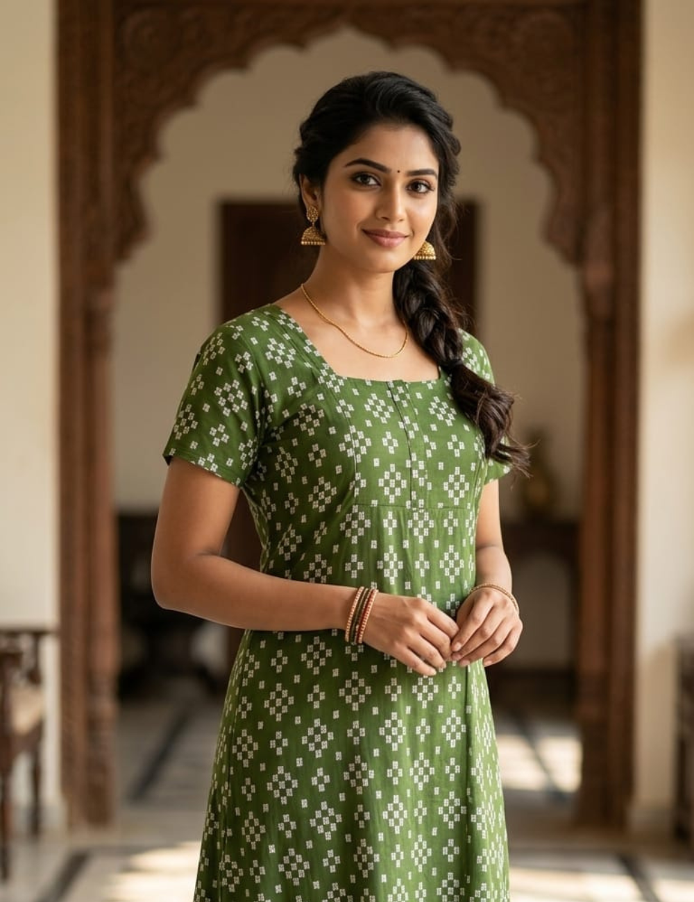 XL Feeding Nighty for Women – Premium Pure Cotton Maternity & Nursing Nighty|one centre zip and side 2 zip
