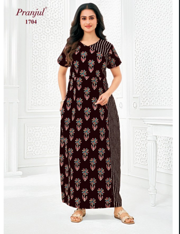 3xl Designer neck–No Zip|Extra Comfort Plus Size Nightwear|Pure Cotton | pranjul nighties