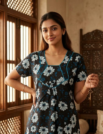 XL Premium - Budget Friendly| Without Zip|Pure Cotton Nighty