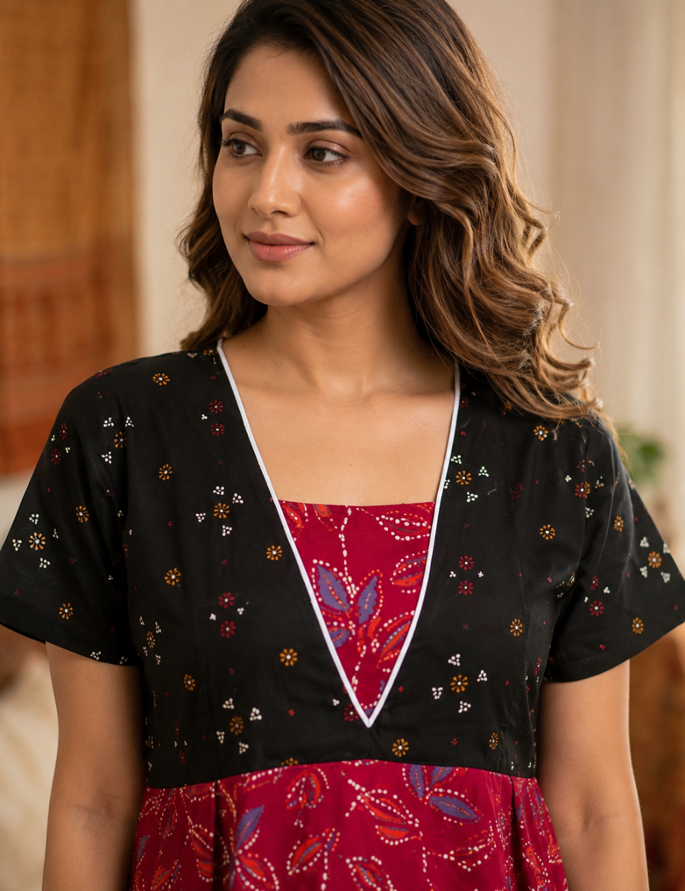 2XL Women's Premium Designer |Pure cotton |Without Zip Pattern Nighty | Soft Comfortable Daily Wear Nightdress