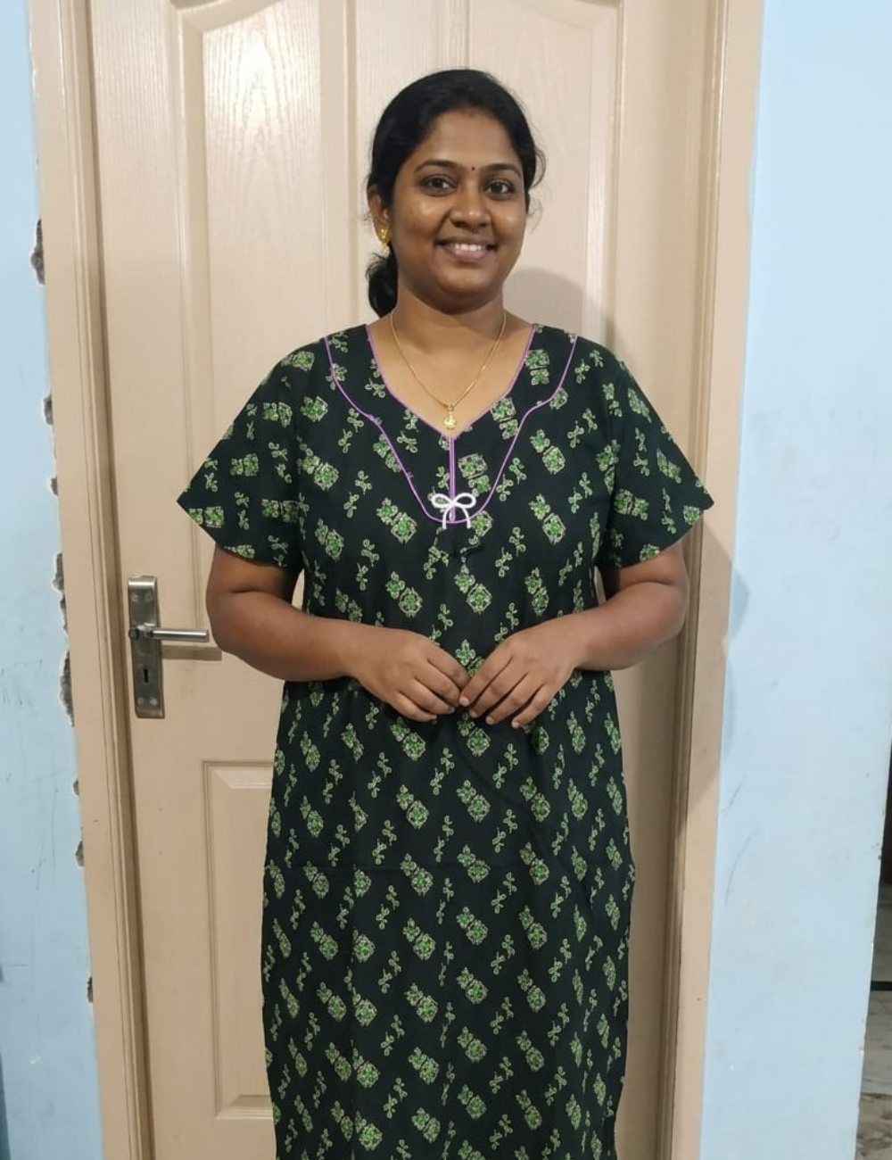 3xl Designer neck– Extra Comfort Plus Size Nightwear|Pure Cotton |