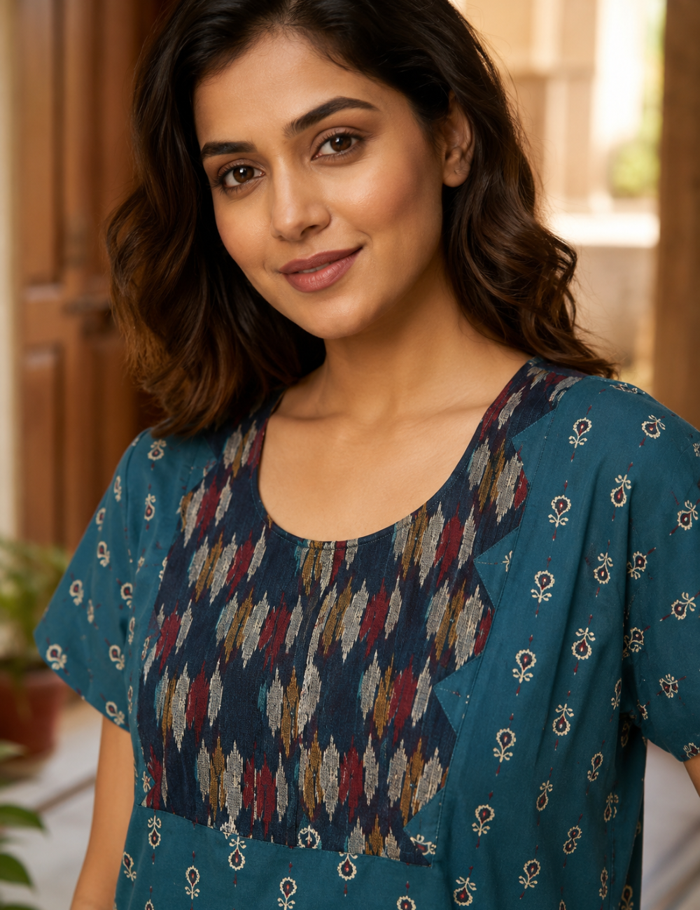 2XL Premium - Elegant Front Zip Cotton Nighty | premium pure cotton | Soft & Comfortable Daily Wear
