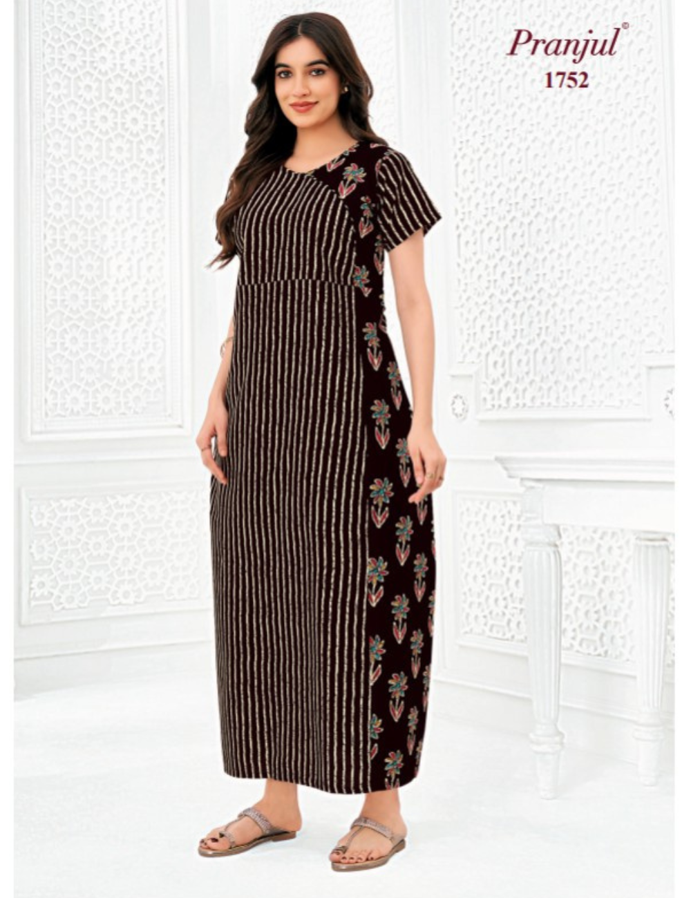 3xl Designer neck– Extra Comfort Plus Size Nightwear|Pure Cotton | pranjul nighties