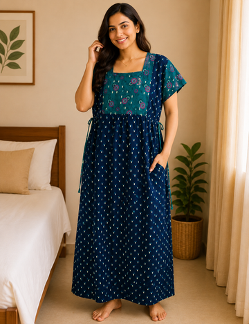 XL - Stylish Premium Frock Nighty| with Rope |Without Zip | Everyday Comfort Wear