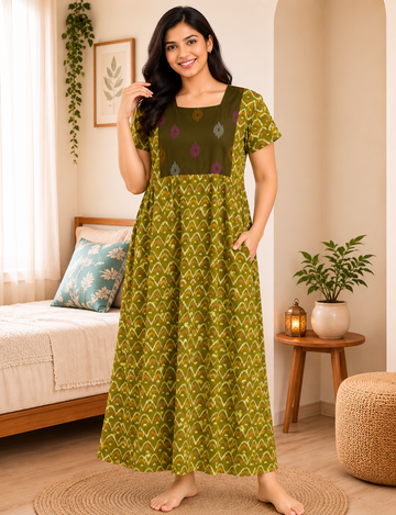 XL - Stylish Premium Frock Nighty| with Rope |Without Zip | Everyday Comfort Wear