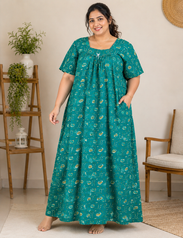 3xl boat neck– Extra Comfort Plus Size Nightwear|Pure Cotton |