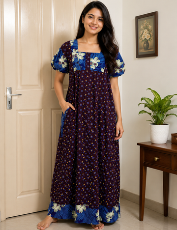 XL - Stylish Premium Frock Nighty| with Rope |Without Zip | Everyday Comfort Wear