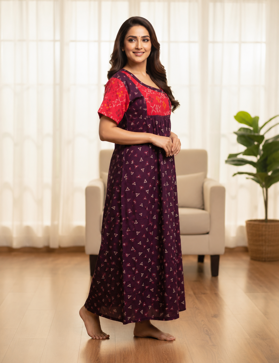 2XL Premium Quality| Pure Cotton | Designer Nighty for Women | Elegant Comfort