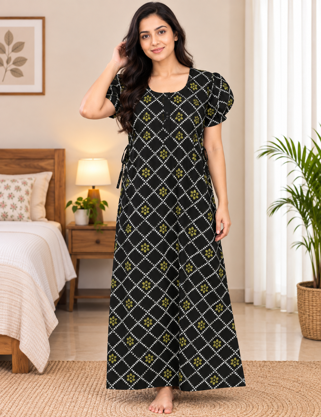 L - Size |Premium Pure Cotton | frock type Nighty