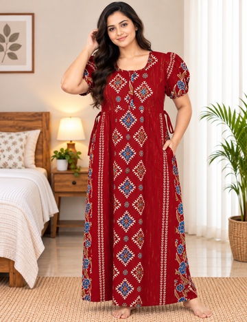 L - Size |Premium Pure Cotton | frock type Nighty