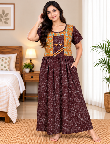 L - Size |Premium Pure Cotton | frock type Nighty