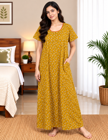 XL Feeding Nighty for Women – Premium Pure Cotton Maternity & Nursing Nighty| side 2 zip