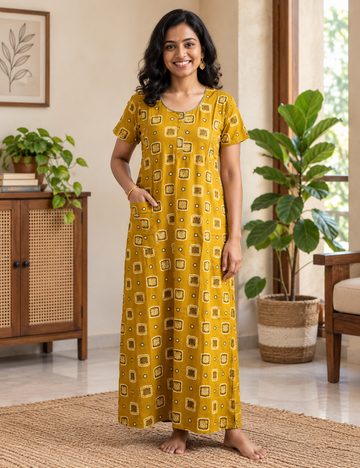 2XL Feeding Nighty for Women – Premium Pure Cotton Maternity & Nursing Nighty|side 2 zip