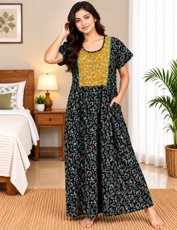 XL - Stylish Premium Frock Nighty |Without Zip | Everyday Comfort Wear