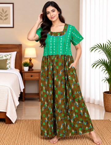 XL - Stylish Premium Frock Nighty |Without Zip  Everyday Comfort Wear