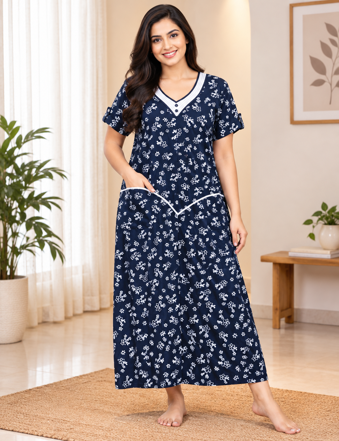 XL - Stylish Premium Frock Nighty |Without Zip | Everyday Comfort Wear