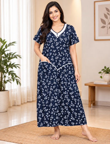 XL - Stylish Premium Frock Nighty |Without Zip | Everyday Comfort Wear