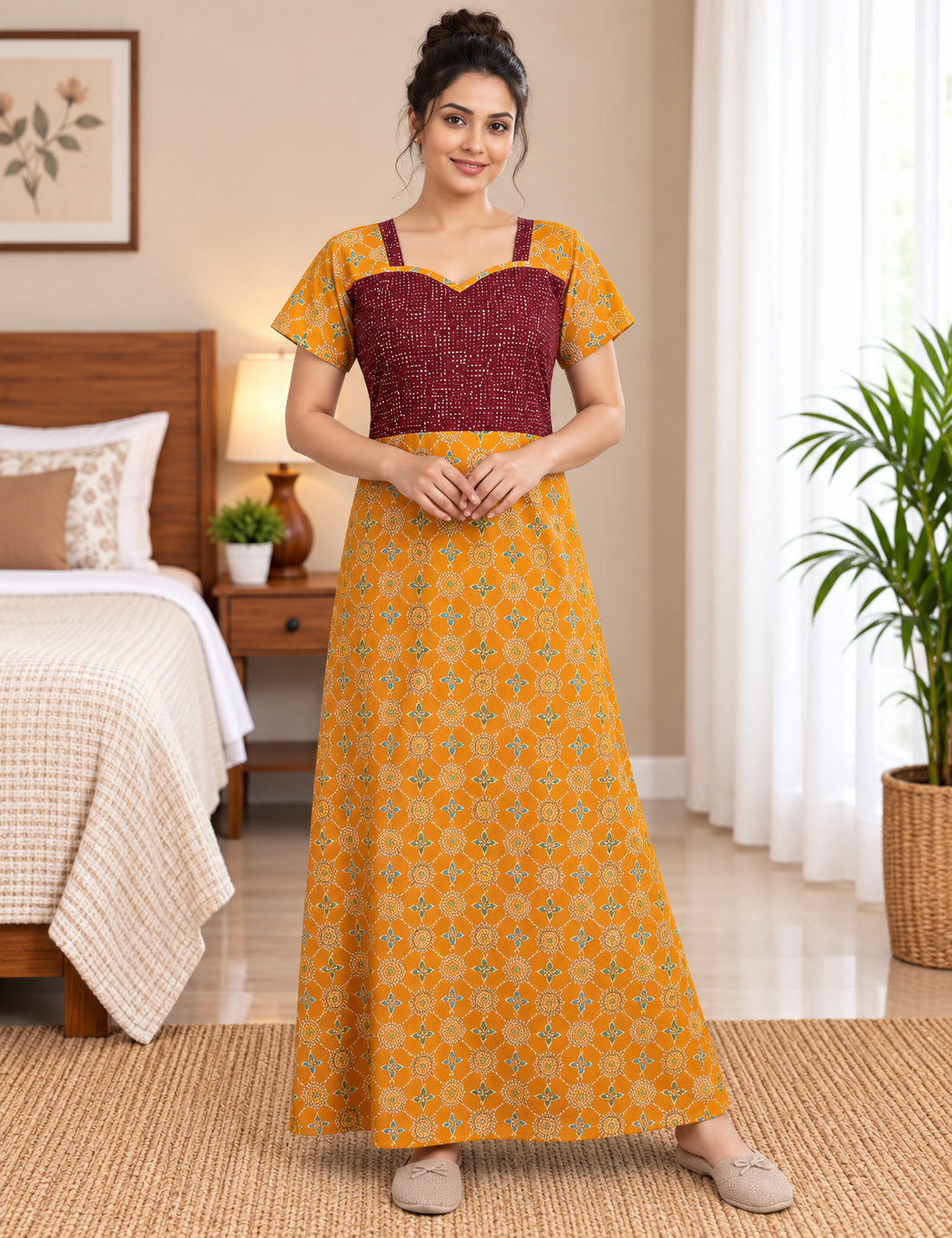 XL - Stylish Premium Frock Nighty |Without Zip | Everyday Comfort Wear
