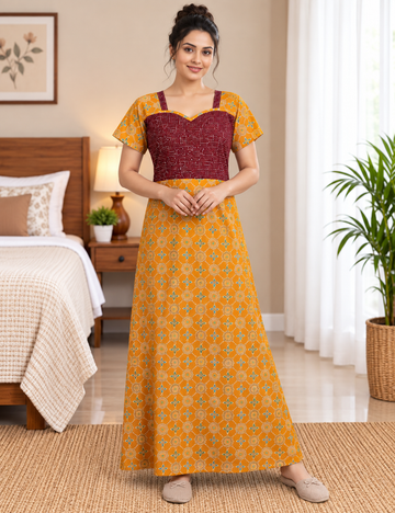 XL - Stylish Premium Frock Nighty |Without Zip | Everyday Comfort Wear