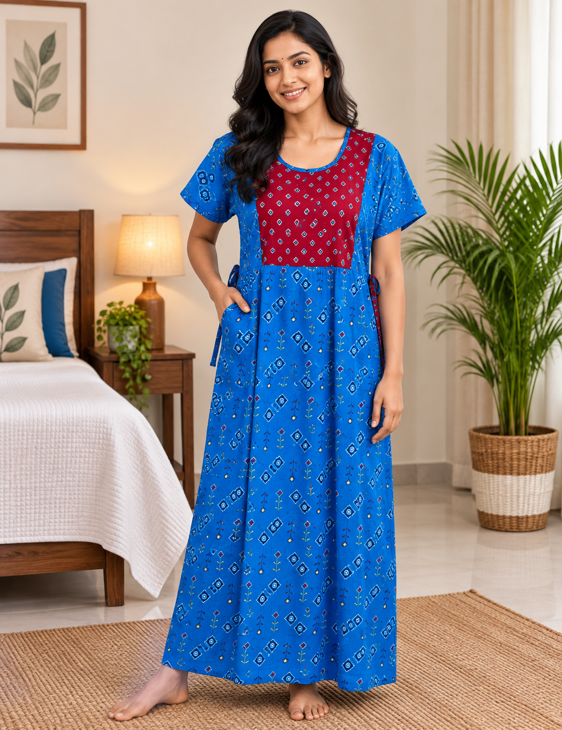 XL - Stylish Premium Frock Nighty |Without Zip|Rope| Everyday Comfort Wear