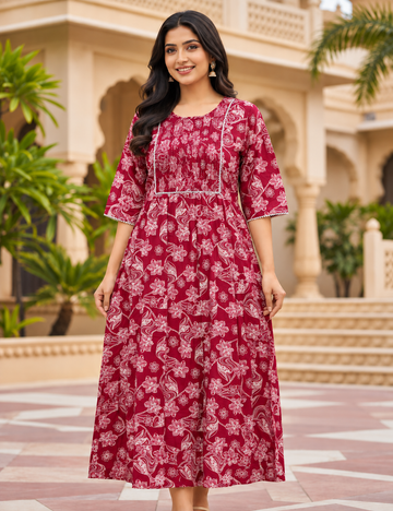 2XL-Size Anarkali long Kurti – Elegant Everyday|Soft Rayon Kurti
