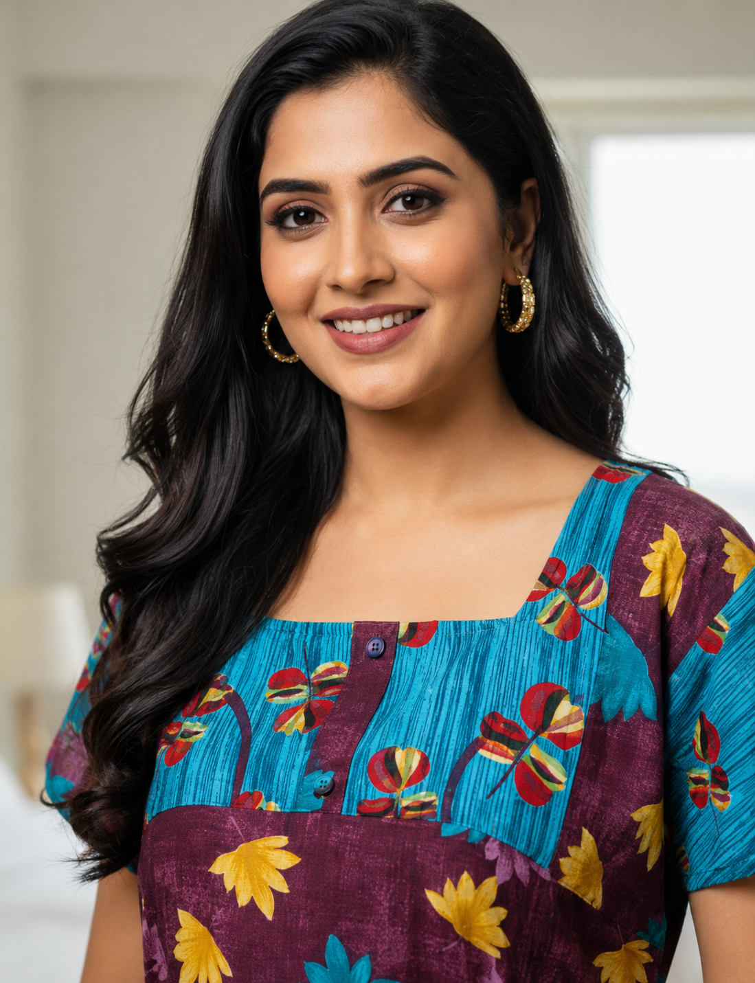 XL - Stylish Premium Frock Nighty| with Rope |Without Zip | Everyday Comfort Wear