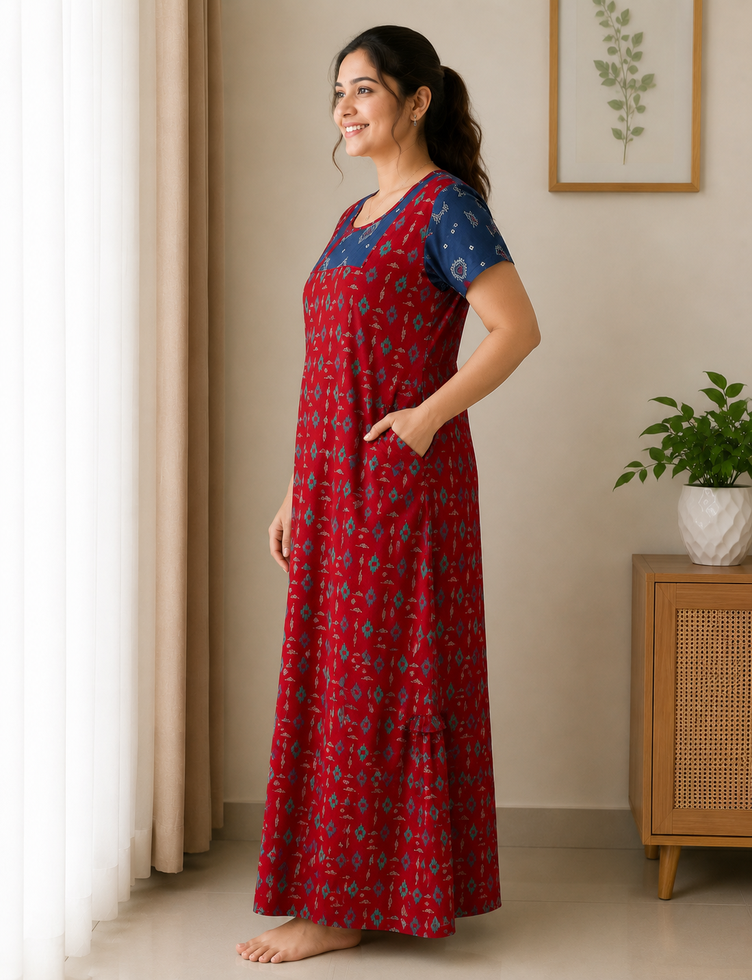 2XL Premium Quality| Pure Cotton | Designer Nighty for Women | Elegant Comfort