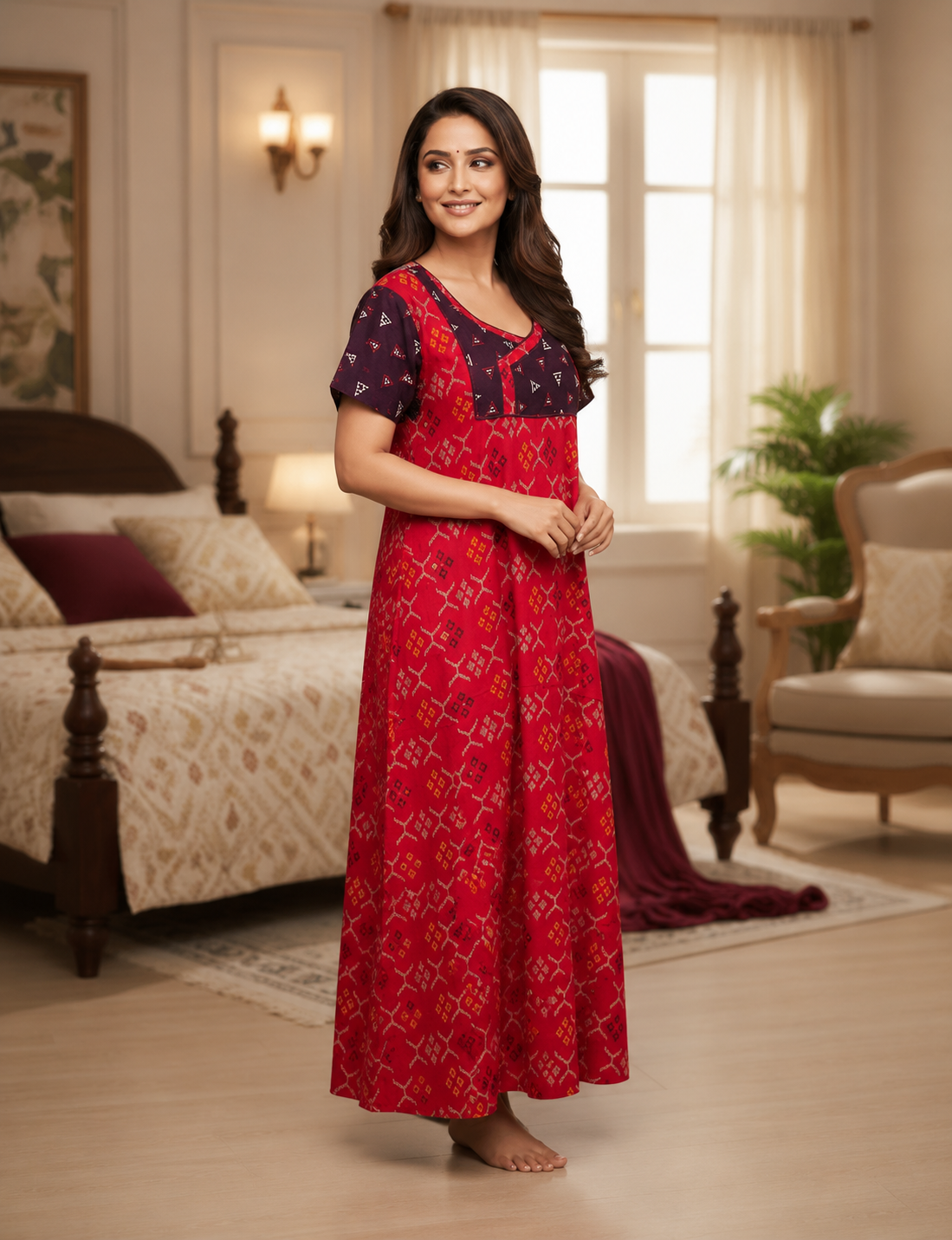 2XL Premium Quality| Pure Cotton | Designer Nighty for Women | Elegant Comfort