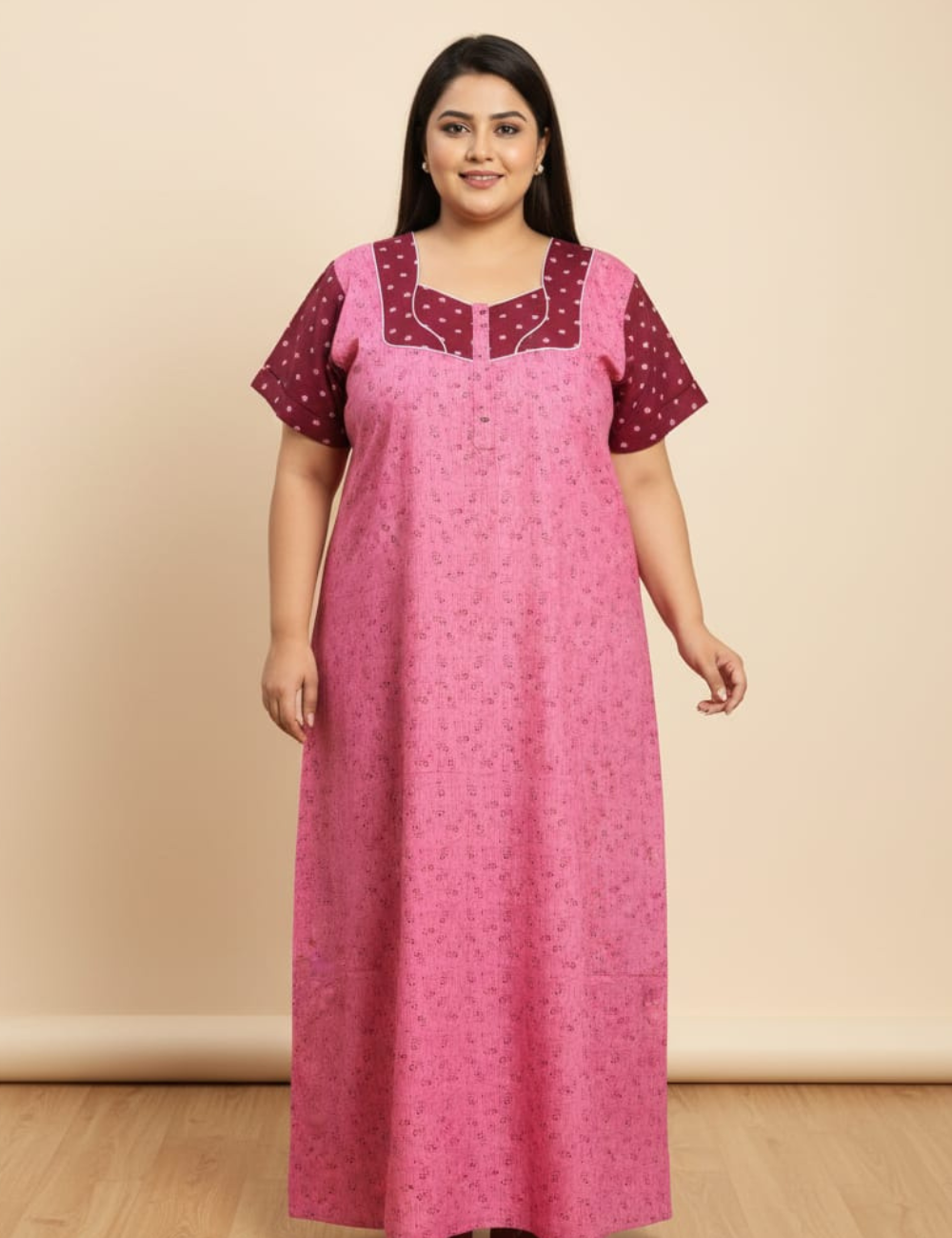 3XL Zip Nighties | Pure Cotton | Extra Comfort Plus Size Nightwear