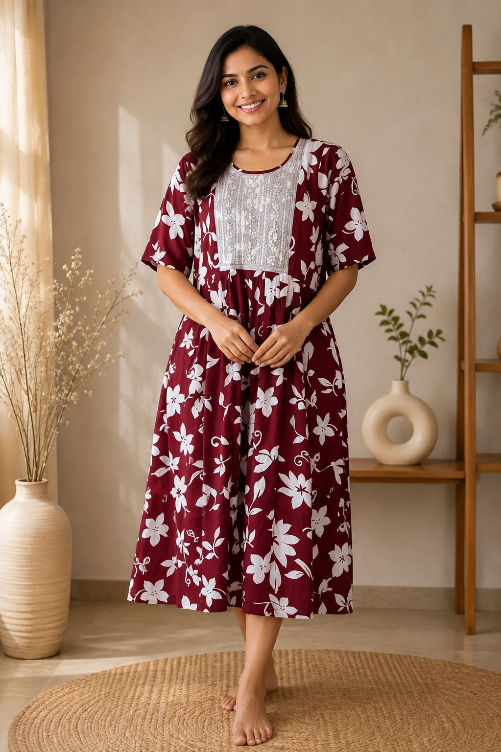 M-Size Anarkali Midi Kurti – Elegant Everyday|Soft Rayon Kurti