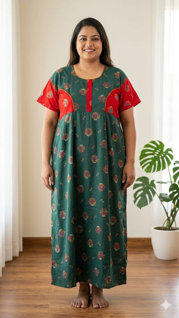 3XL Frock Nighty| Premium Pure Cotton Frock Nighty for Women | Soft & Comfortable Daily Wear |
