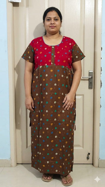 3XL Frock Nighty| Premium Pure Cotton Frock Nighty for Women | Soft & Comfortable Daily Wear |