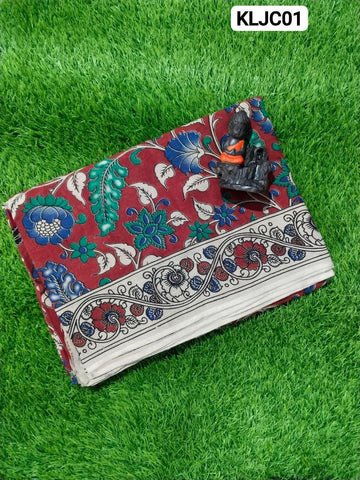 Women's Traditional Kalamkari Saree with Artistic Prints | pure cotton