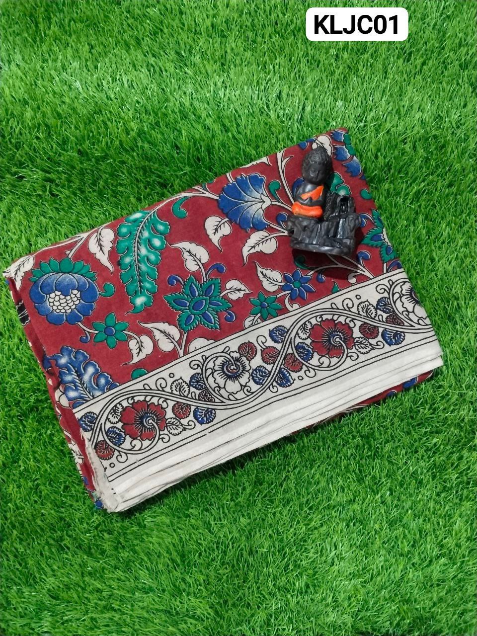 Women's Traditional Kalamkari Saree with Artistic Prints | pure cotton