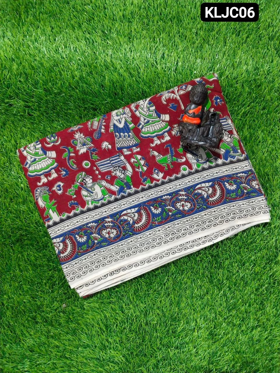 Women's Traditional Kalamkari Saree with Artistic Prints | pure cotton
