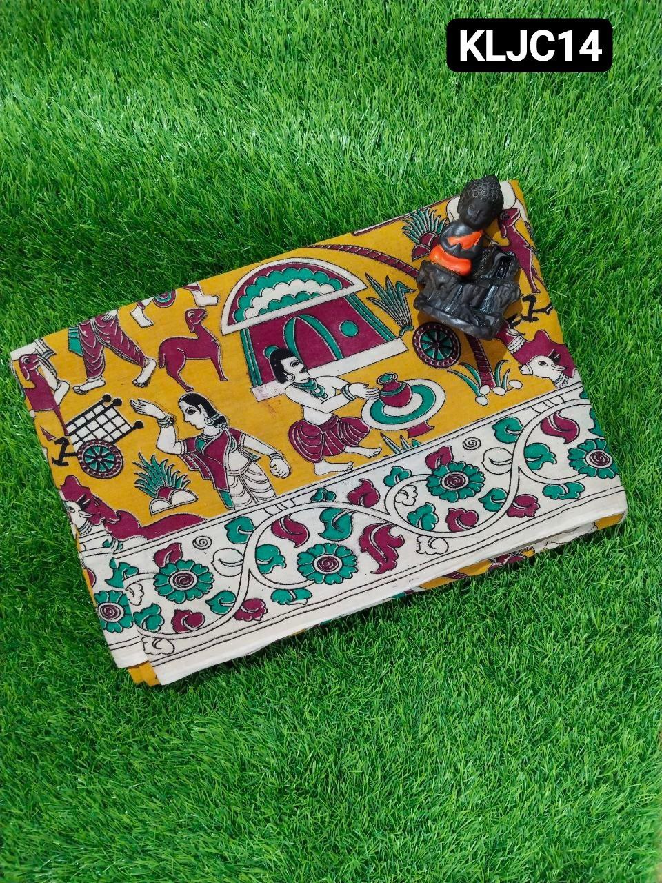 Women's Traditional Kalamkari Saree with Artistic Prints | pure cotton