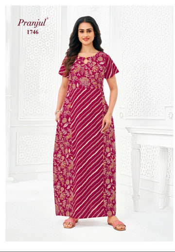 3xl Designer neck–No Zip|Extra Comfort Plus Size Nightwear|Pure Cotton | pranjul nighties