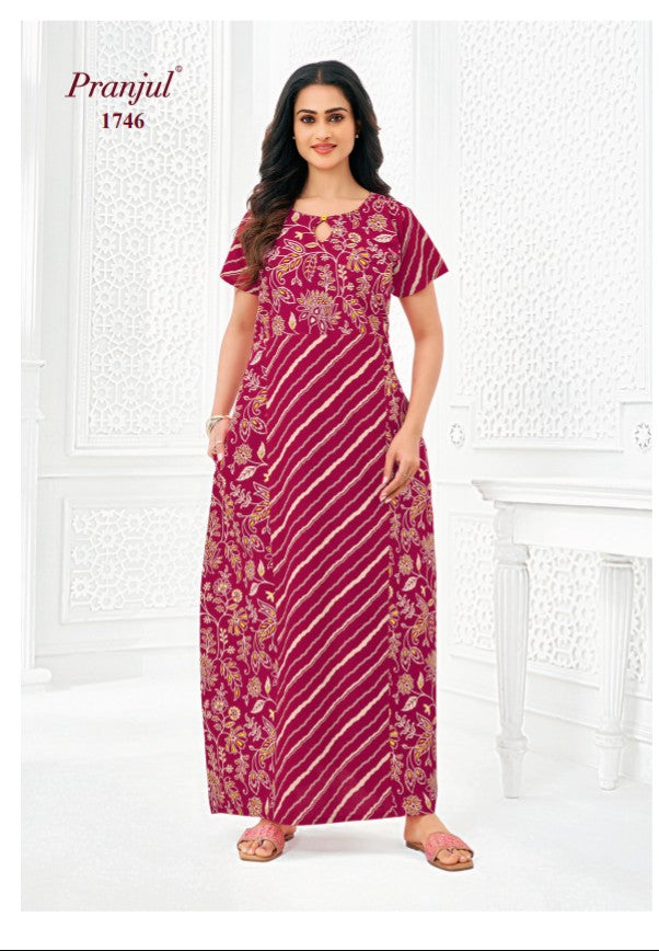 3xl Designer neck–No Zip|Extra Comfort Plus Size Nightwear|Pure Cotton | pranjul nighties
