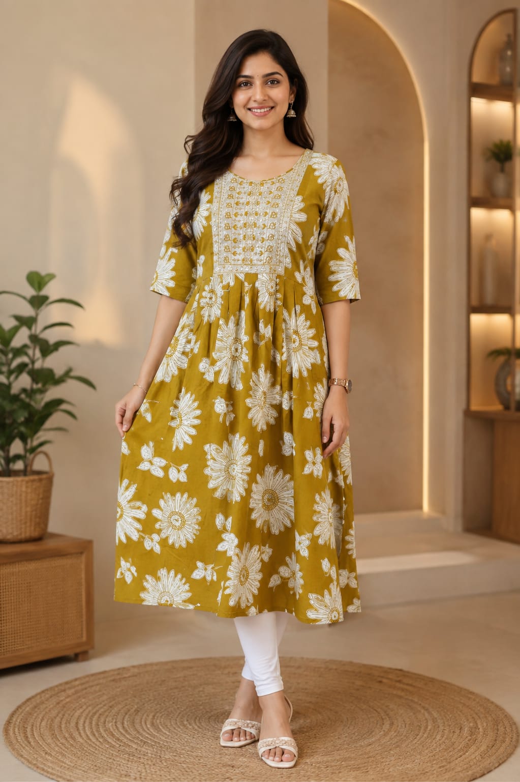 S-Size Midi Kurti – Elegant Everyday|Soft Rayon Kurti