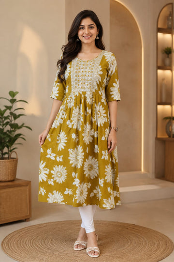 S-Size Midi Kurti – Elegant Everyday|Soft Rayon Kurti