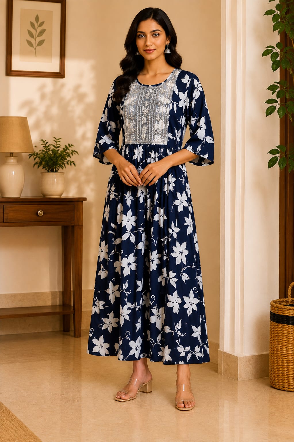 S-Size Midi Kurti – Elegant Everyday|Soft Rayon Kurti