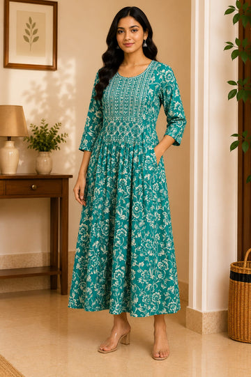 M-Size Anarkali Midi Kurti – Elegant Everyday|Soft Rayon Kurti