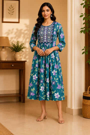 M-Size Anarkali Midi Kurti – Elegant Everyday|Soft Rayon Kurti