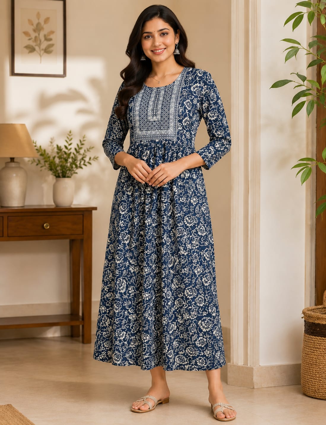 M-Size Anarkali Midi Kurti – Elegant Everyday|Soft Rayon Kurti
