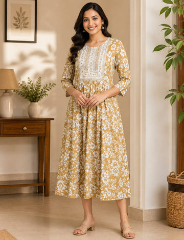 L-Size Anarkali Midi Kurti – Elegant Everyday|Soft Rayon Kurti