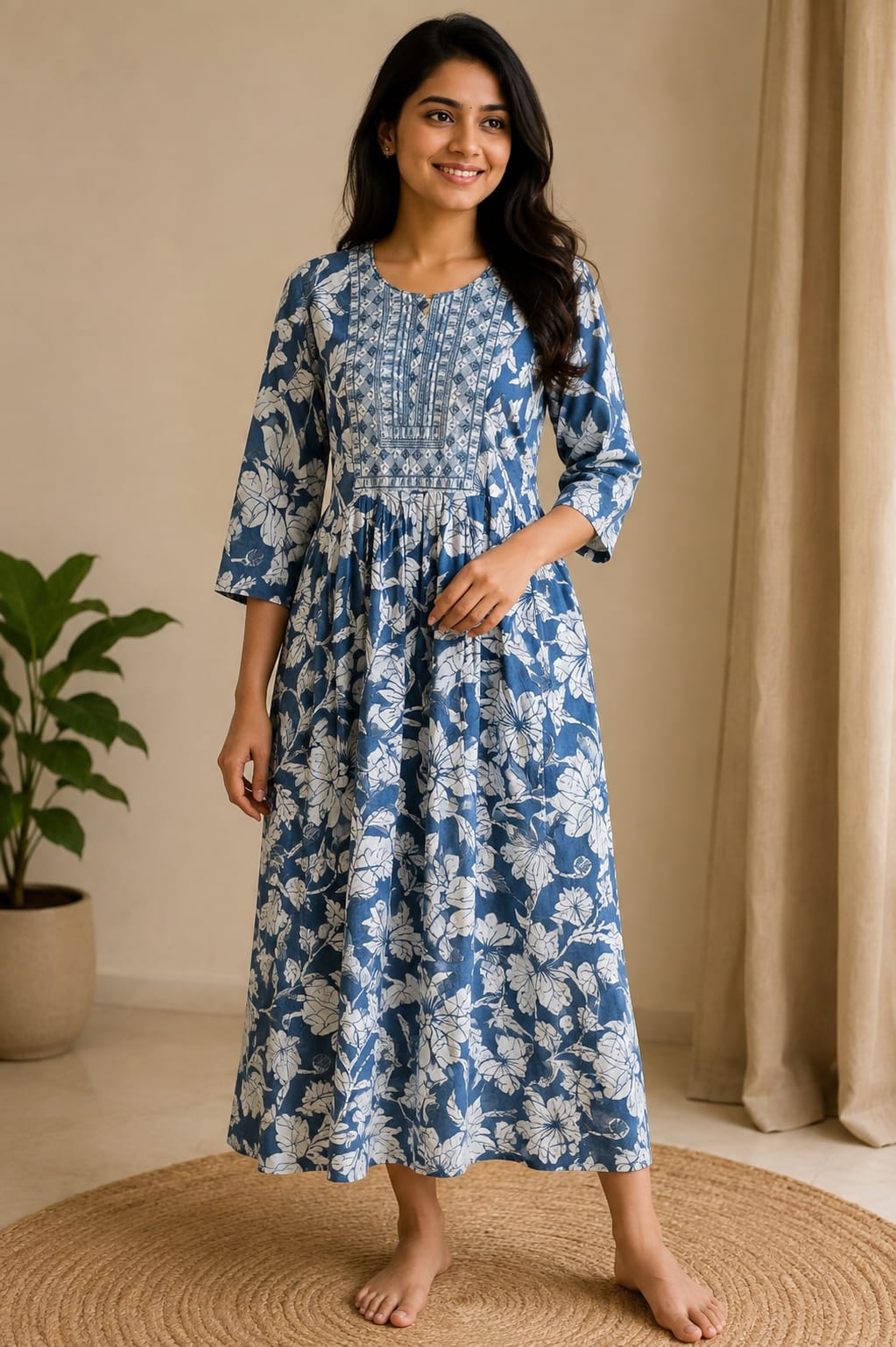 XL-Size Anarkali Midi Kurti – Elegant Everyday|Soft Rayon Kurti