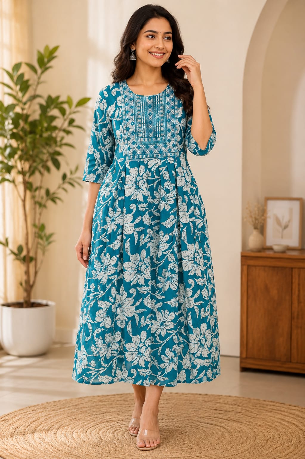 XL-Size Anarkali Midi Kurti – Elegant Everyday|Soft Rayon Kurti