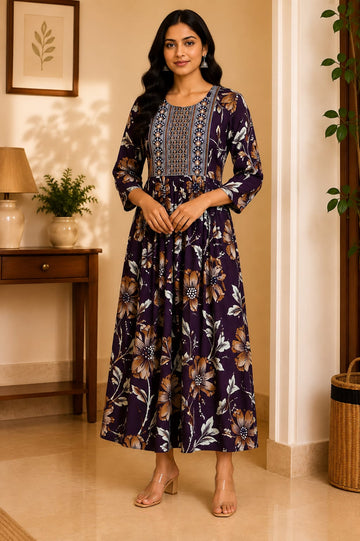 XL-Size Anarkali Midi Kurti – Elegant Everyday|Soft Rayon Kurti