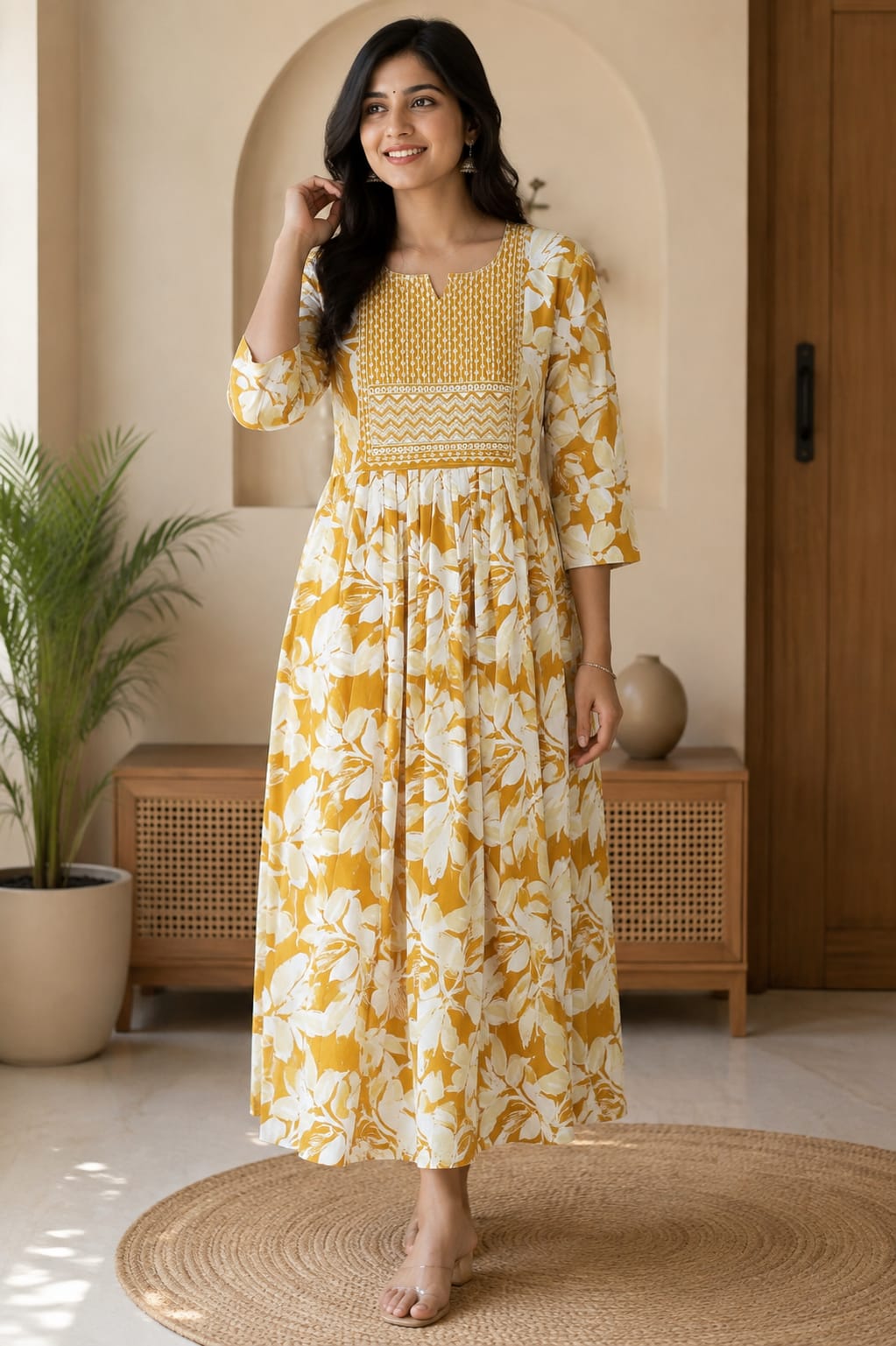 XL-Size Anarkali Midi Kurti – Elegant Everyday|Soft Rayon Kurti