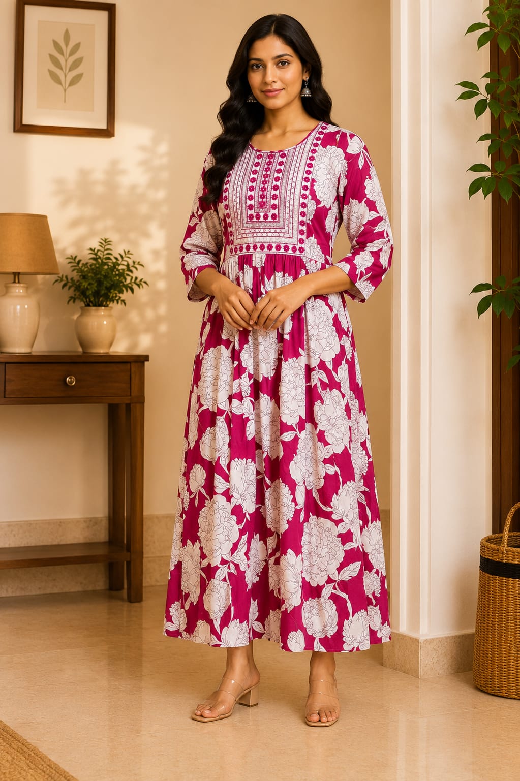 XL-Size Anarkali Midi Kurti – Elegant Everyday|Soft Rayon Kurti